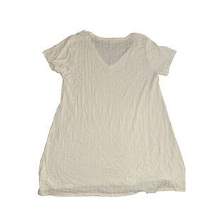 Lovappella Womens Ivory V-Neck Short Sleeve Top XL